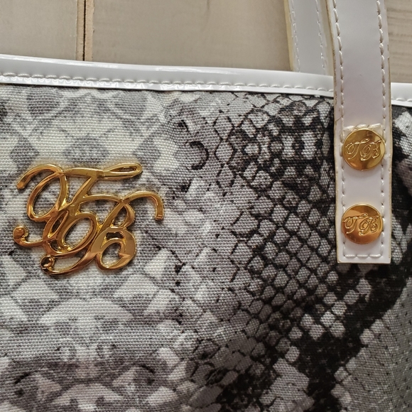 Ted Baker Python Shoulder Tote Bag Gym School Work Everyday Neutral - Picture 2 of 10